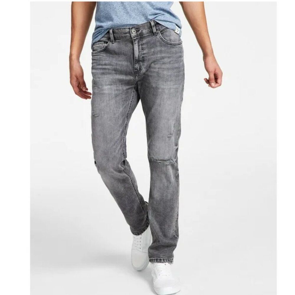 Sun + Stone Men's 32x32 Straight Fit Distressed Jeans Wash Black, NWT